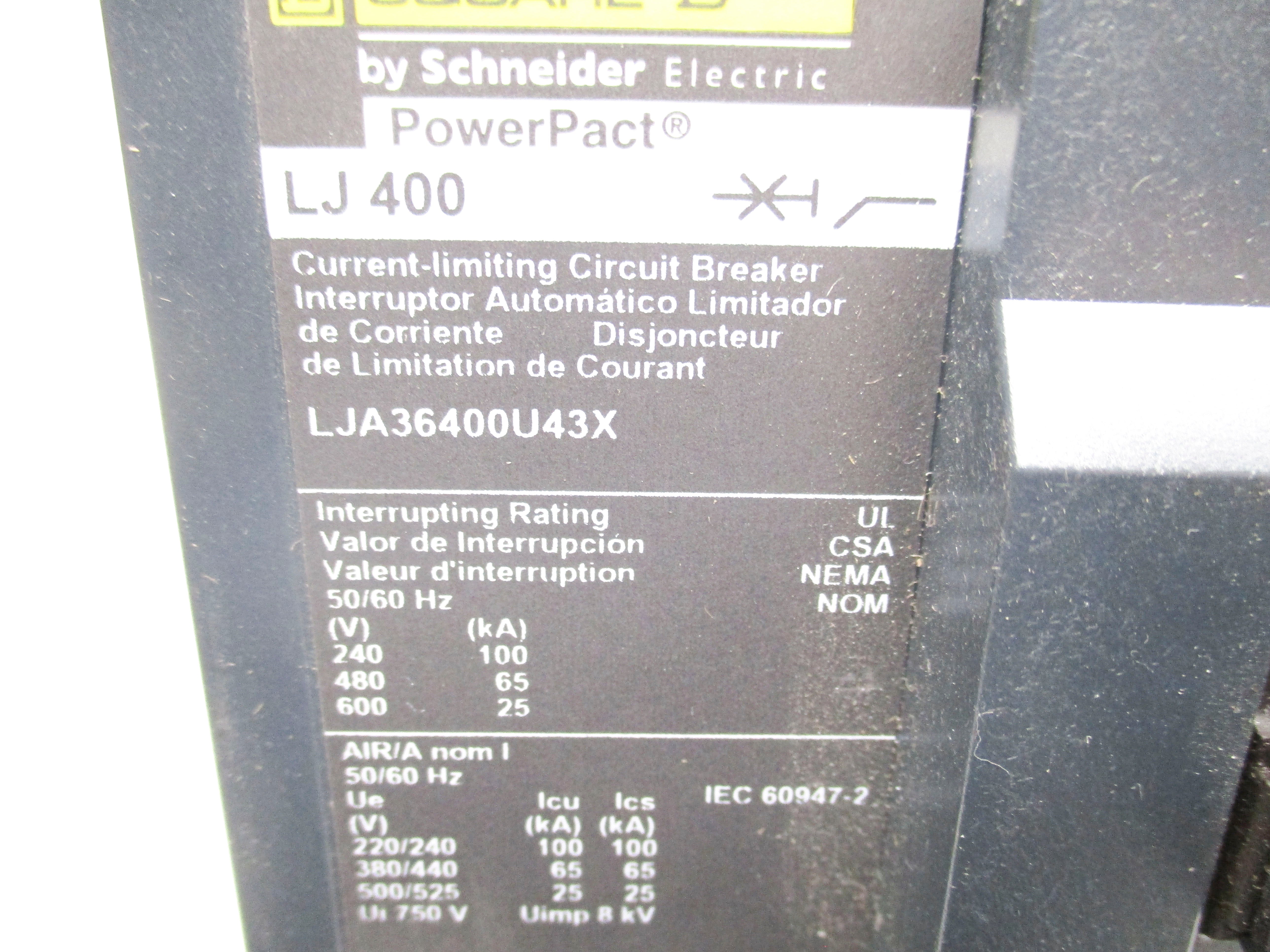 SQUARE D LJA36400U43X 400A 600V NSNP