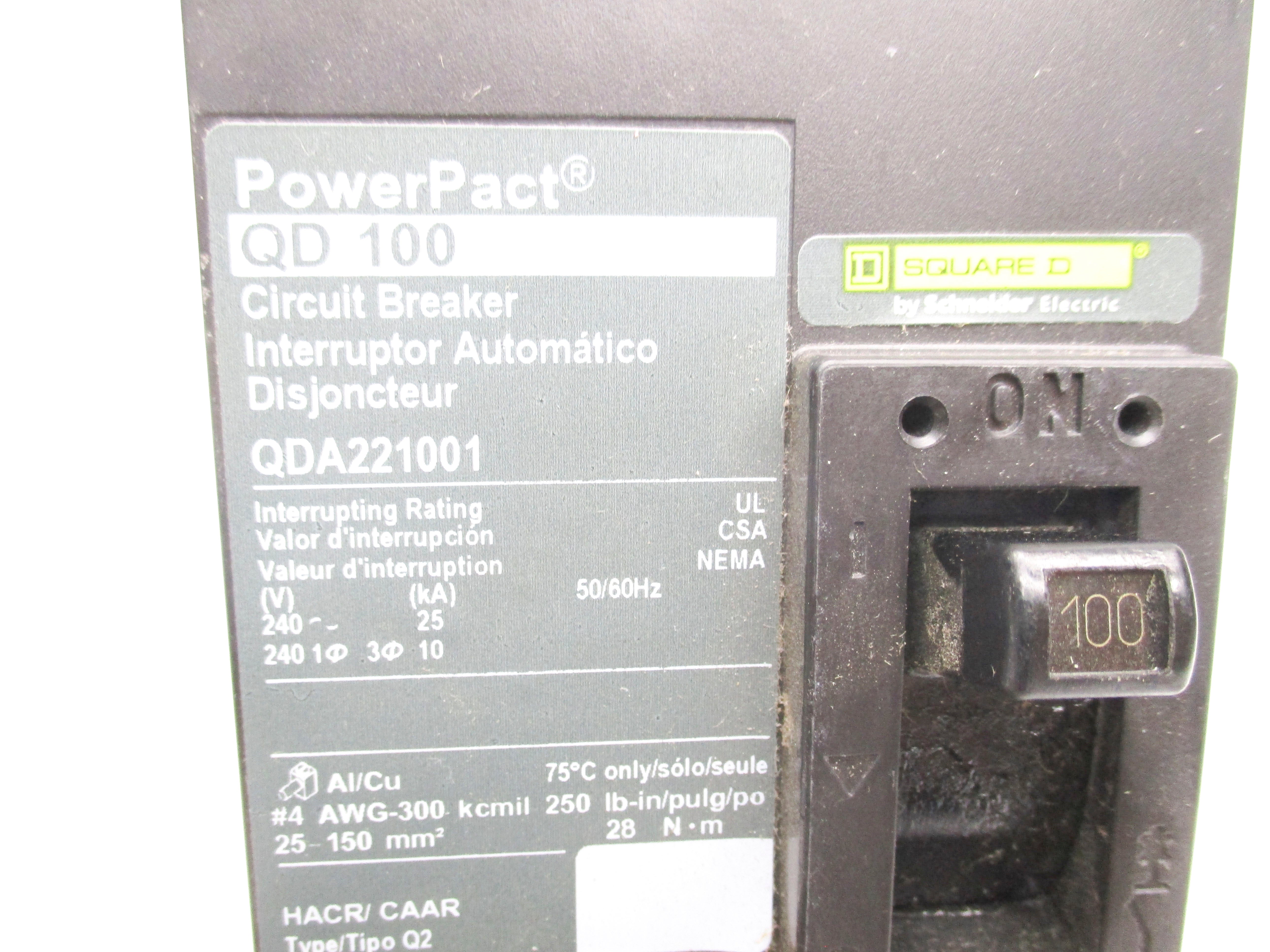 SQUARE D QDA221001 100A 240V NSNP