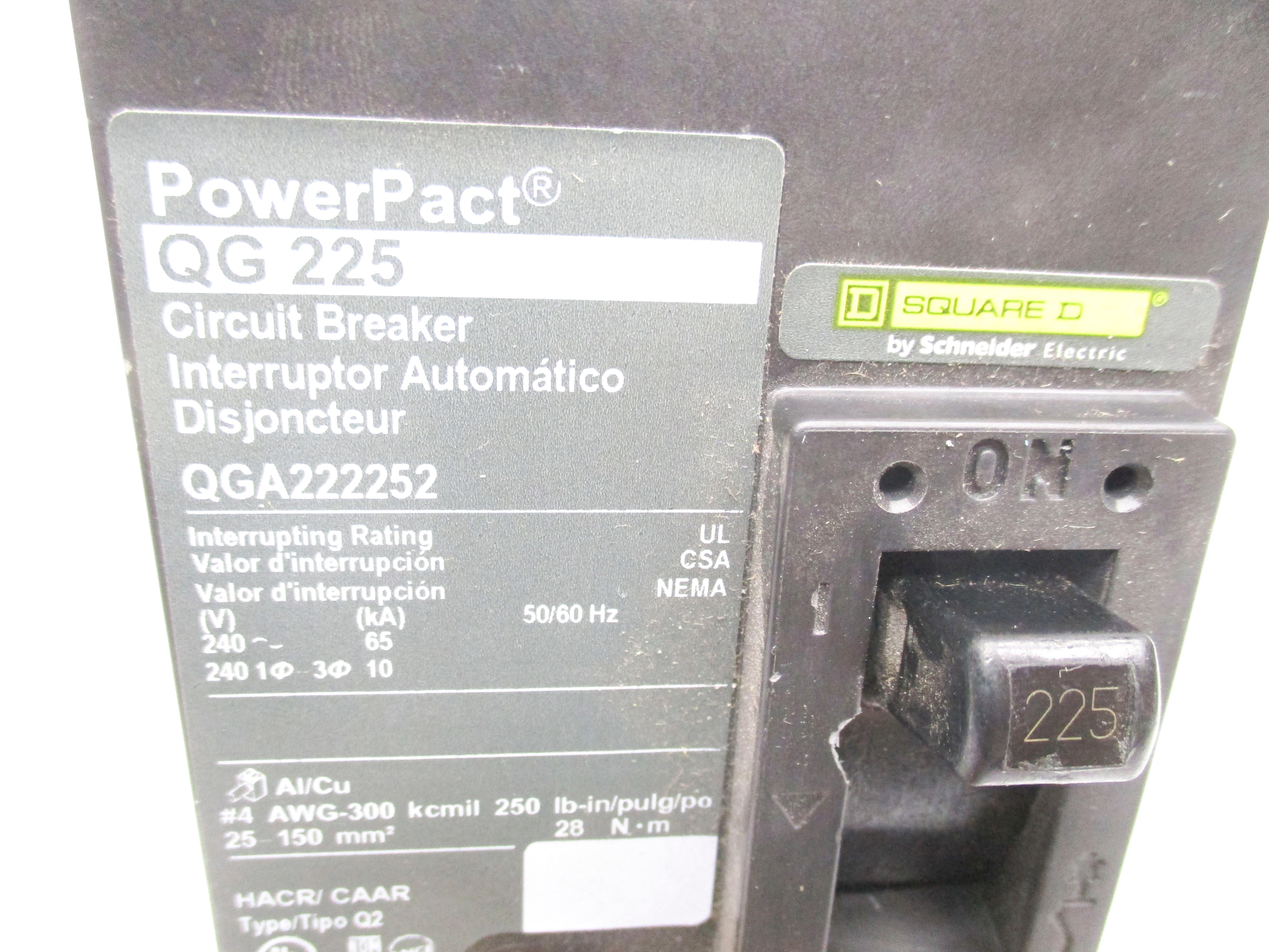 SQUARE D QGA222252 225A 240V NSNP