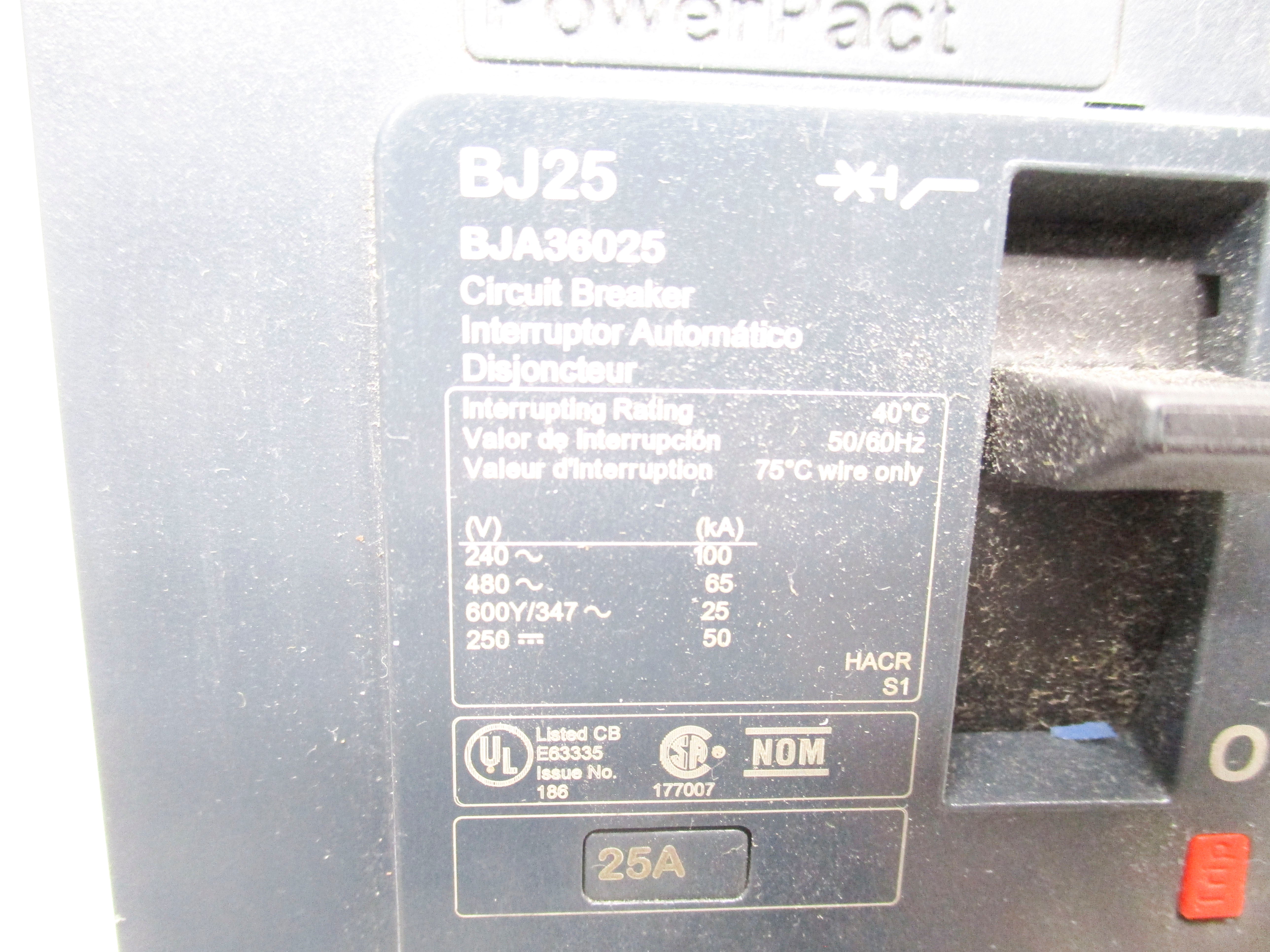 SQUARE D BJA36025 480V 25A NSNP