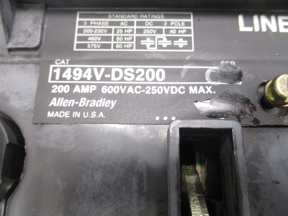 ALLEN BRADLEY 1494V-DS200 SER. C (BR/WH) NSMP