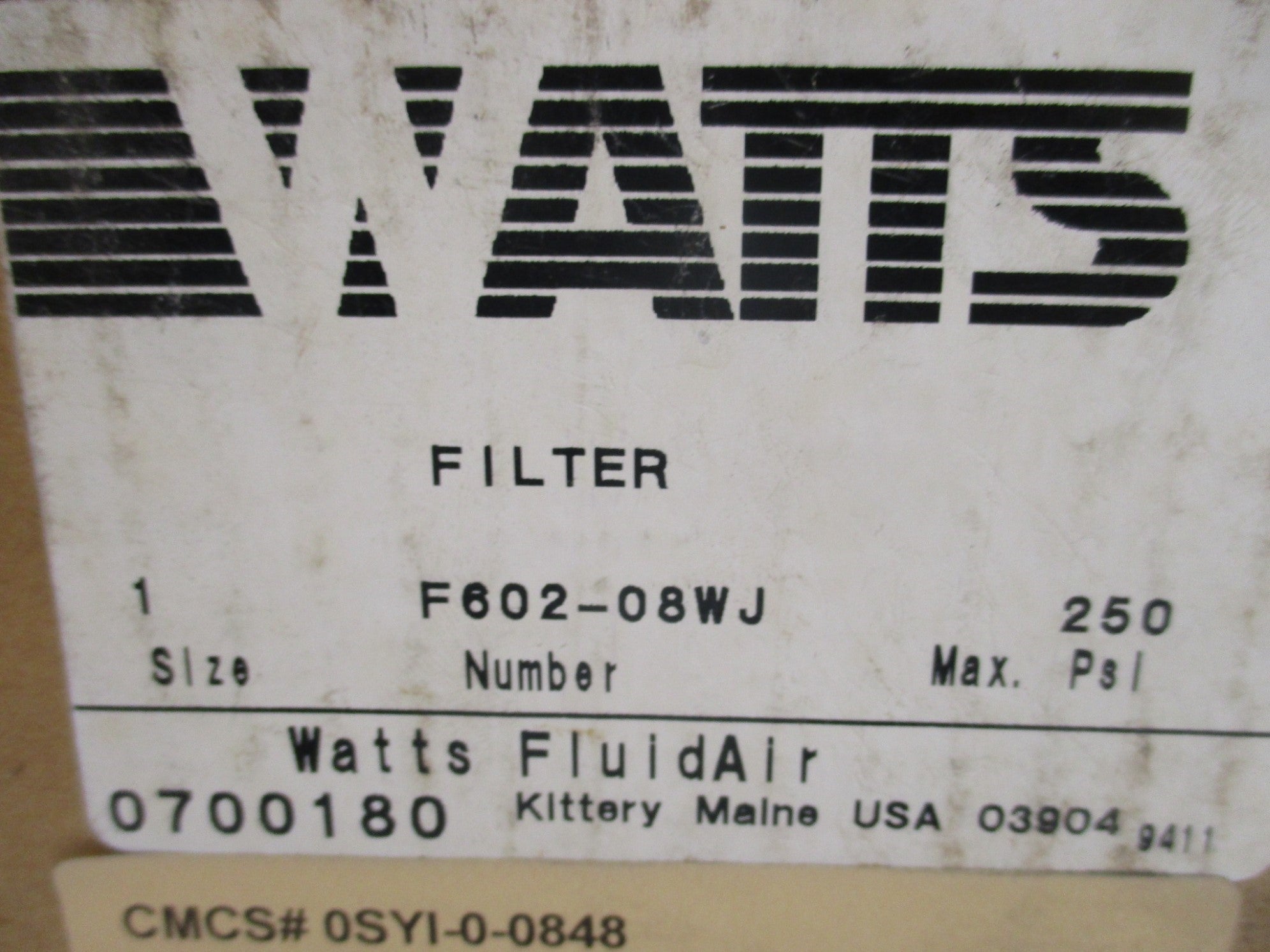 WATTS F602-08WJ NSMP