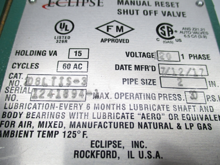 ECLIPSE 208LTIS-3 120V 30PSI NSMP