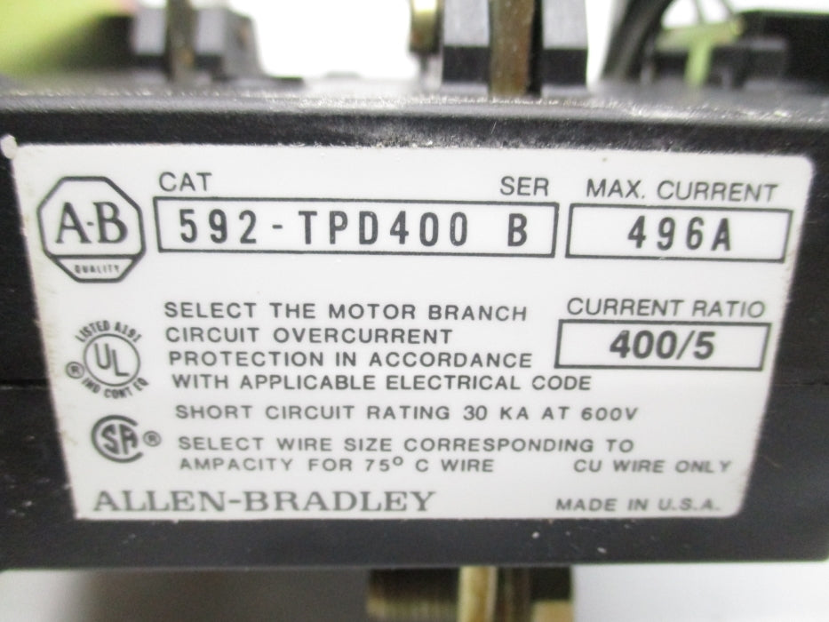 INDUSTRIAL SPARE PART 592-TPD400 SER. B 160-496A (BR/WH) NSMP