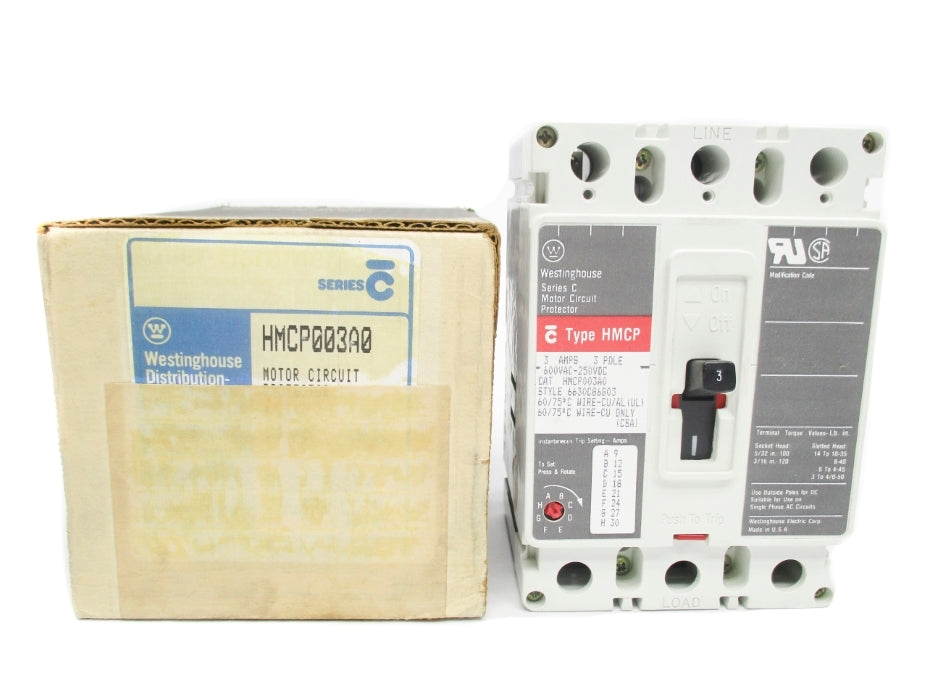 WESTINGHOUSE HMCP003A0 SER. C 3A 600VAC NSMP
