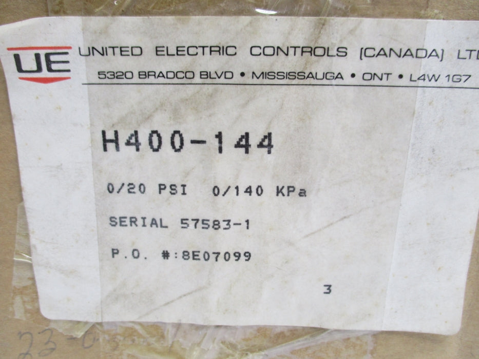 UNITED ELECTRIC H400-144 15A NSMP