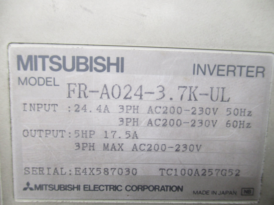 MITSUBISHI FR-A024-3.7K-UL UNMP