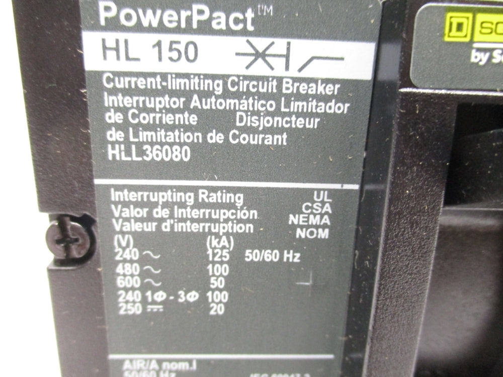 SQUARE D HLL36080 80A 600V NSMP