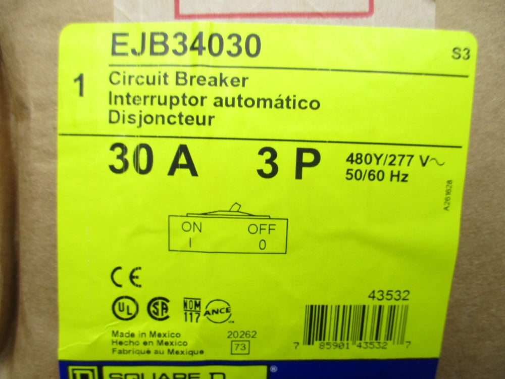 SQUARE D EJB34030 277V 30A NSFS
