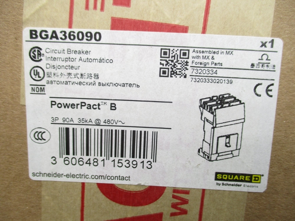 SQUARE D BGA36090 90A 480V NSFS