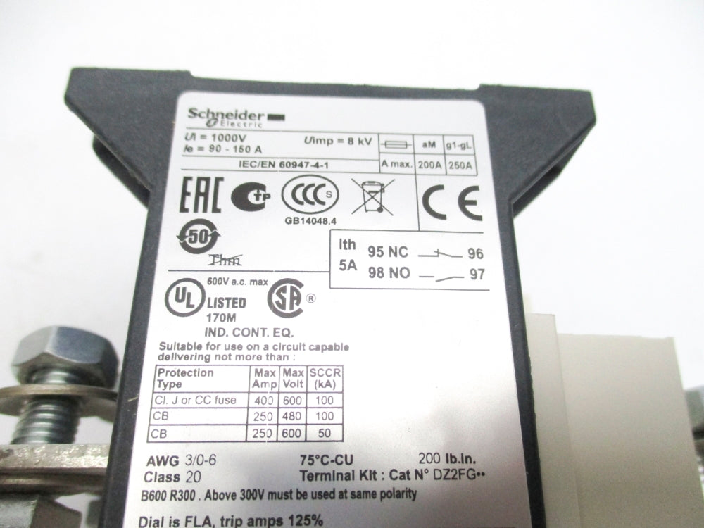 SCHNEIDER ELECTRIC LR9D5569 90-150A 600V NSMP