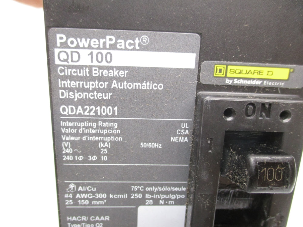 SQUARE D QDA221001 100A 240V NSMP