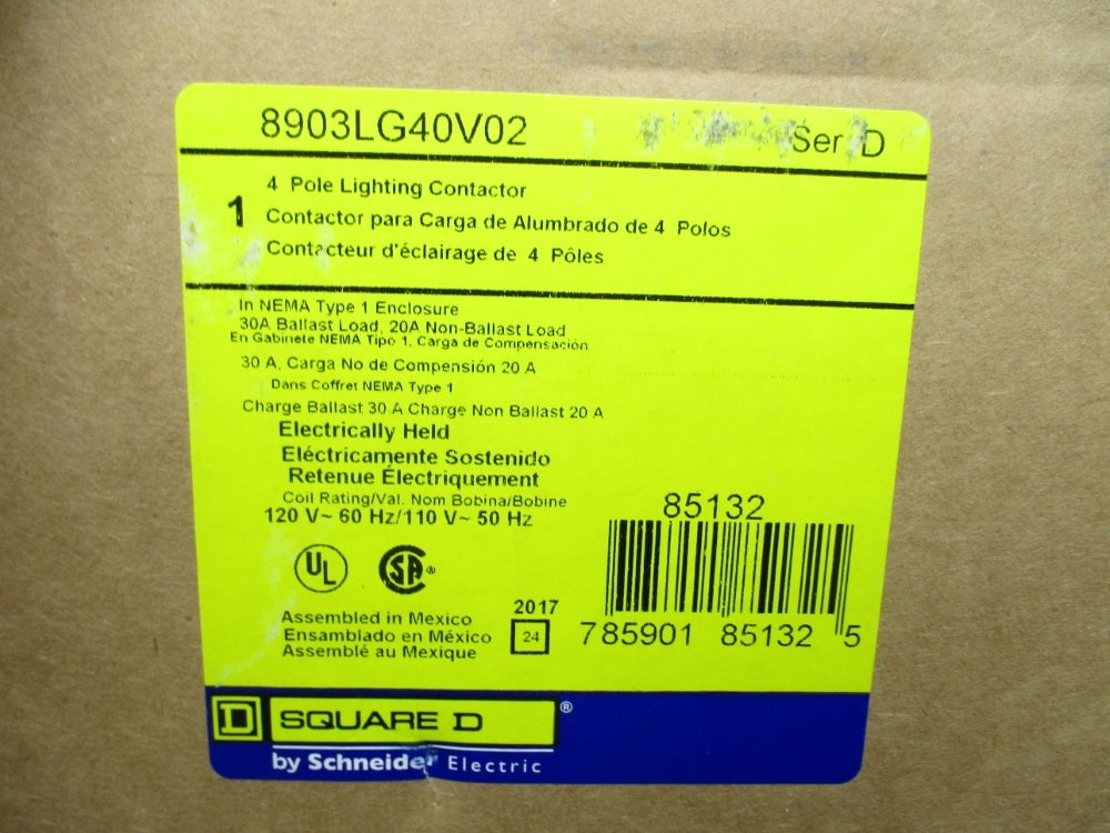 SQUARE D 8903LG40V02 SER. D 120V-60HZ/110V-50HZ NSFS