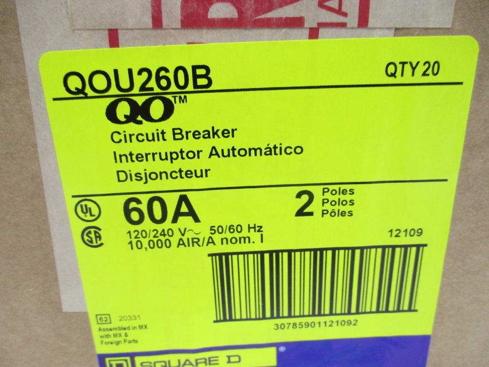 SQUARE D QOU260B 60A 120/240V (PKG OF 20) NSFS