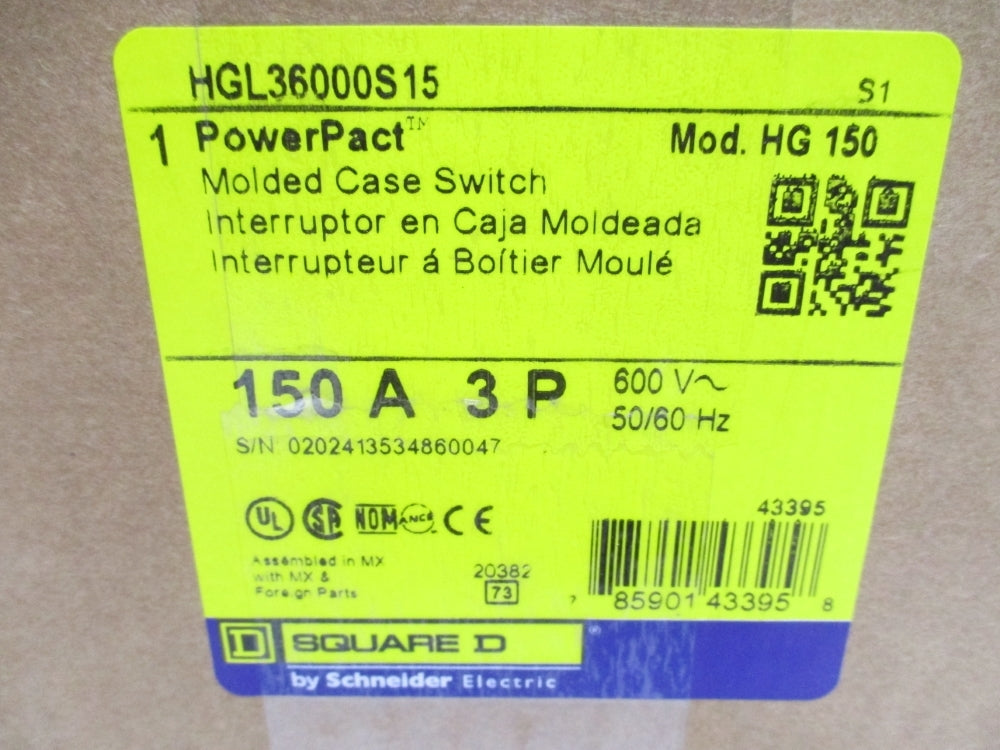 SQUARE D HGL36000S15 600V 150A NSMP