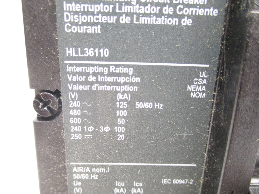 SQUARE D HLL36110 110A 600V NSMP