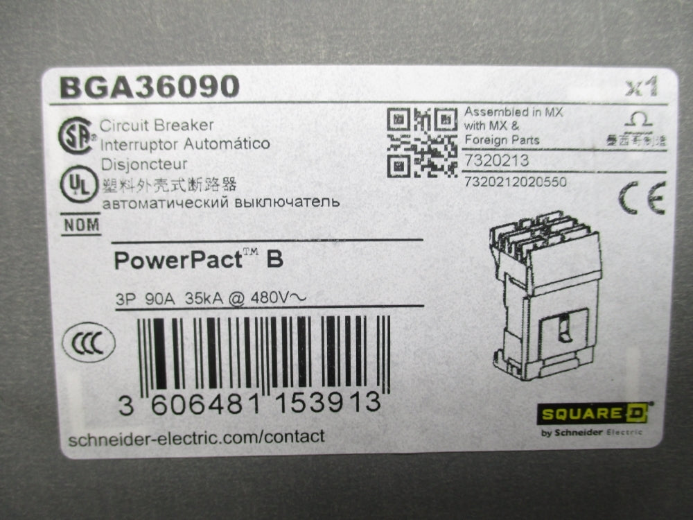 SQUARE D BGA36090 90A 480V NSMP
