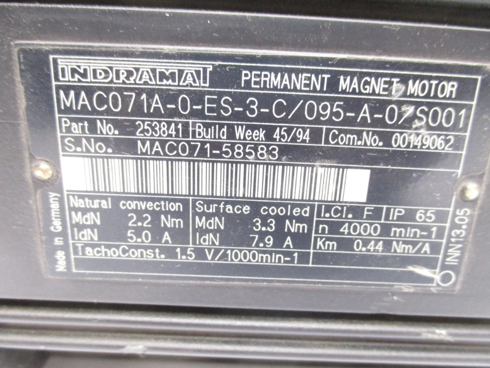 INDRAMAT MAC071A-0-ES-3-C/095-A-07S001 NSNP