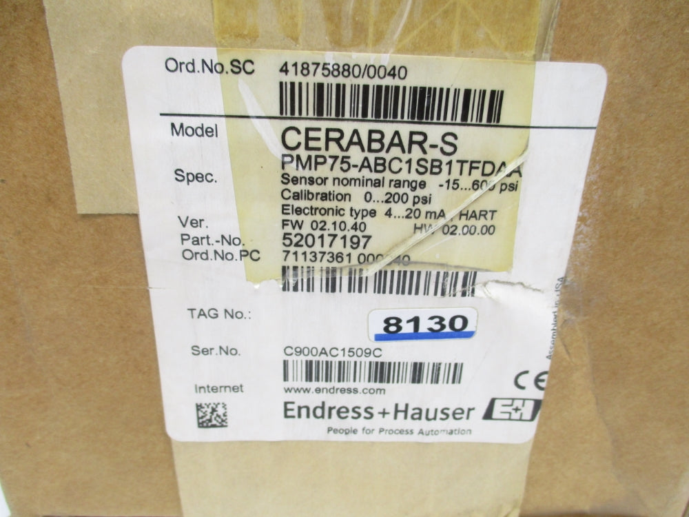 ENDRESS+HAUSER PMP75-ABC1SB1TFDAA 52017197 11.5-45VDC F/W 02.10.40 NSMP