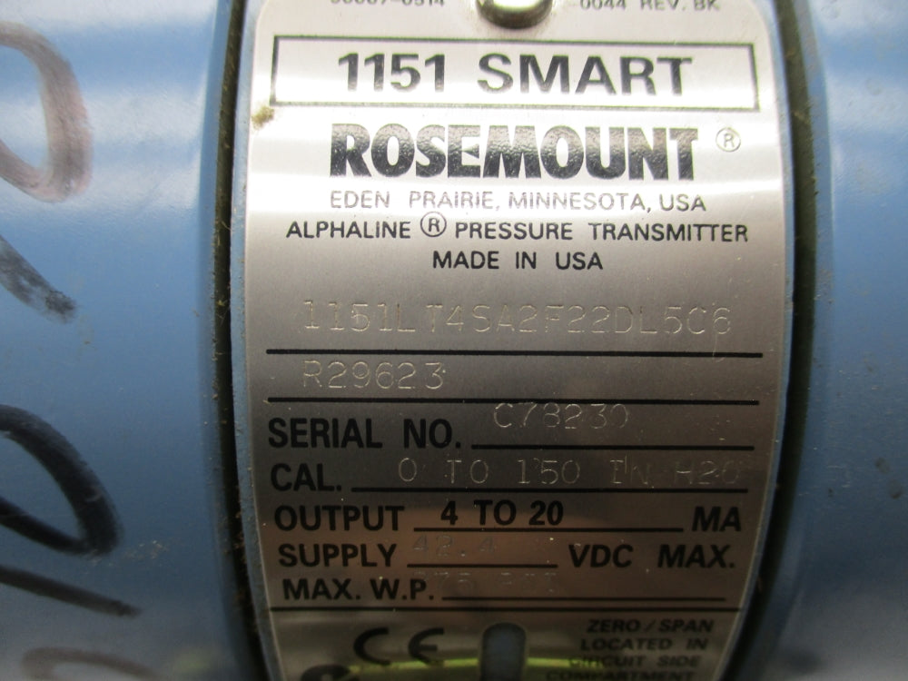 ROSEMOUNT 1151LT4SA2F22DL5C6R29623 UNMP