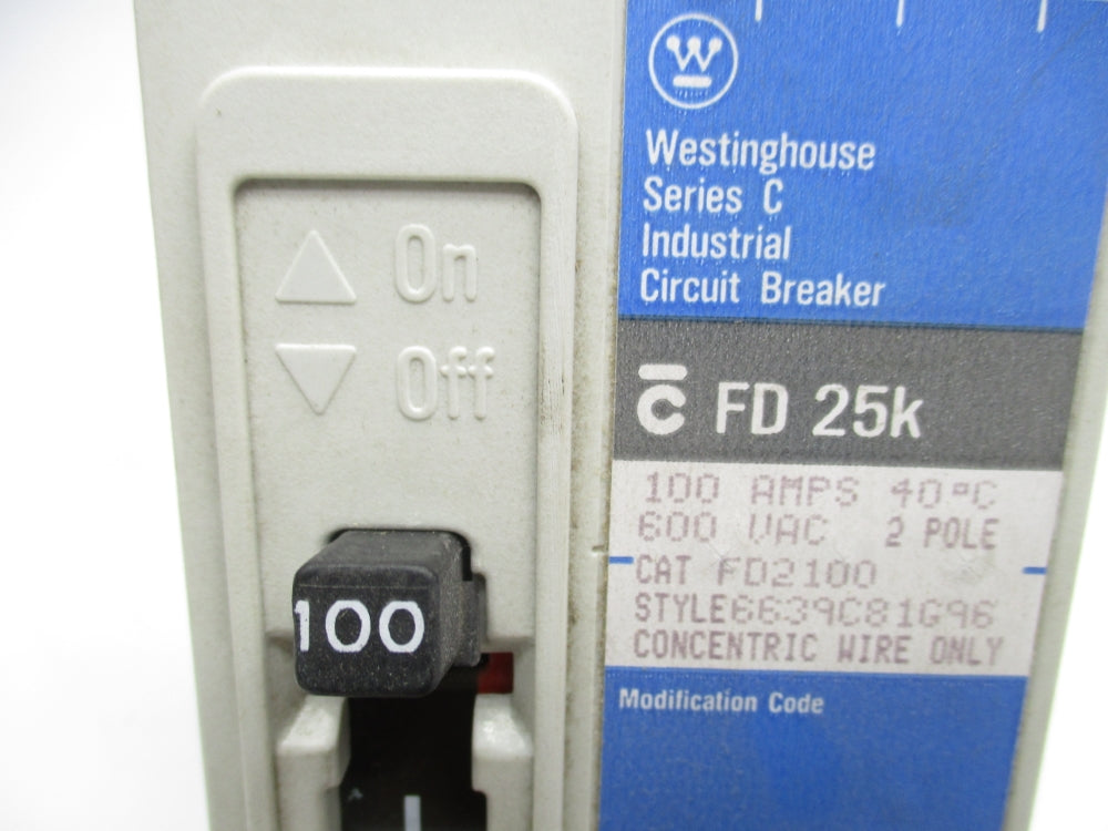 WESTINGHOUSE FD2100 100A 600VAC NSMP