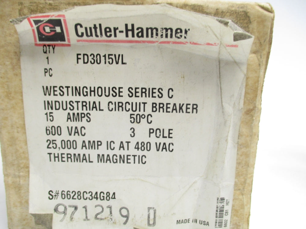 CUTLER HAMMER FD3015VL SER. C 15A 600VAC NSMP