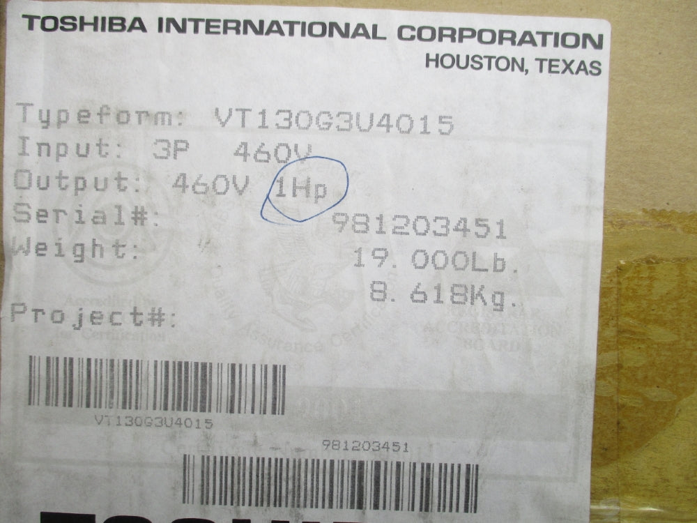 TOSHIBA VT130G3U4015 NSMP