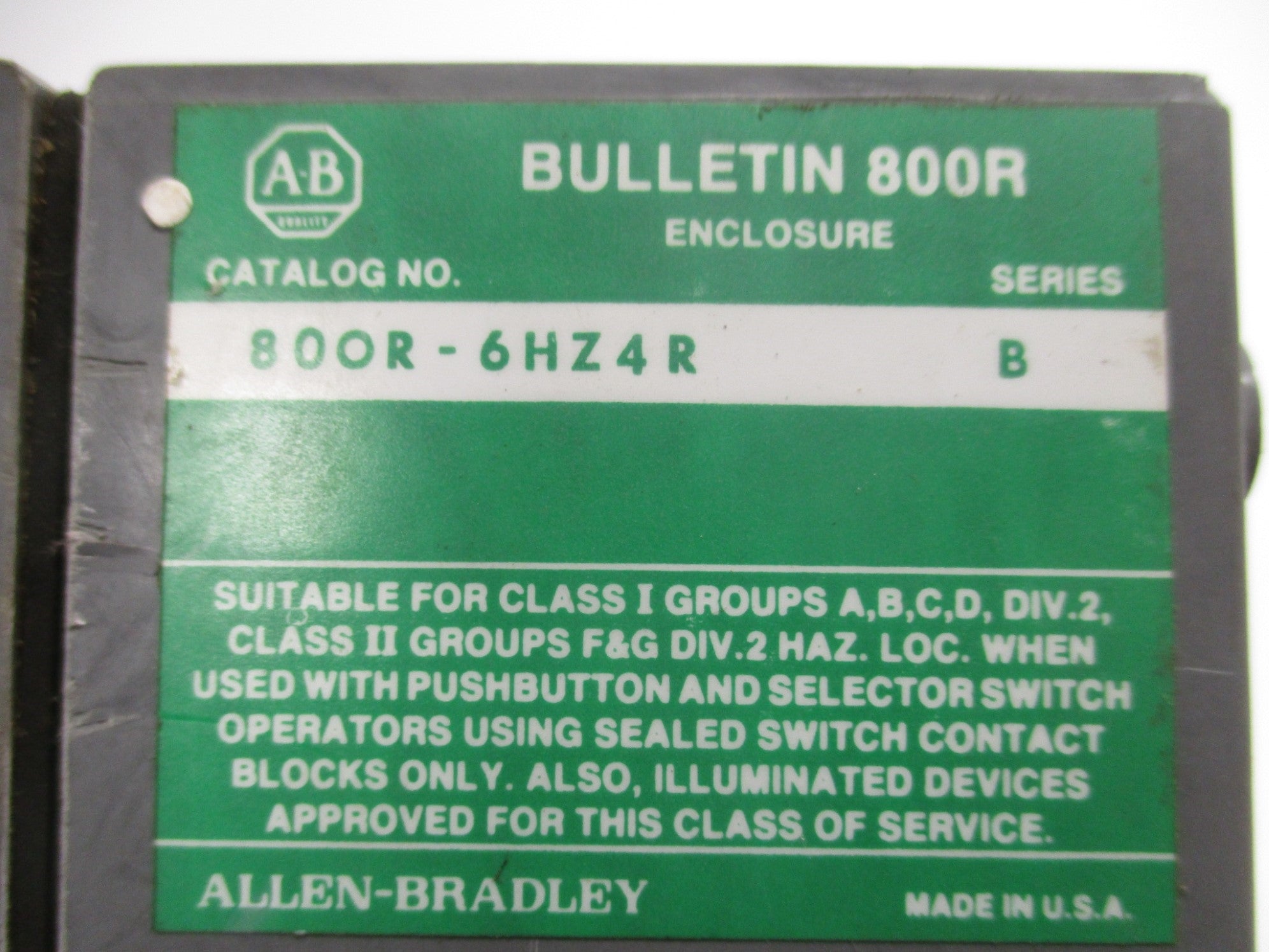 ALLEN BRADLEY 800R-6HZ4R SER. B NSNP