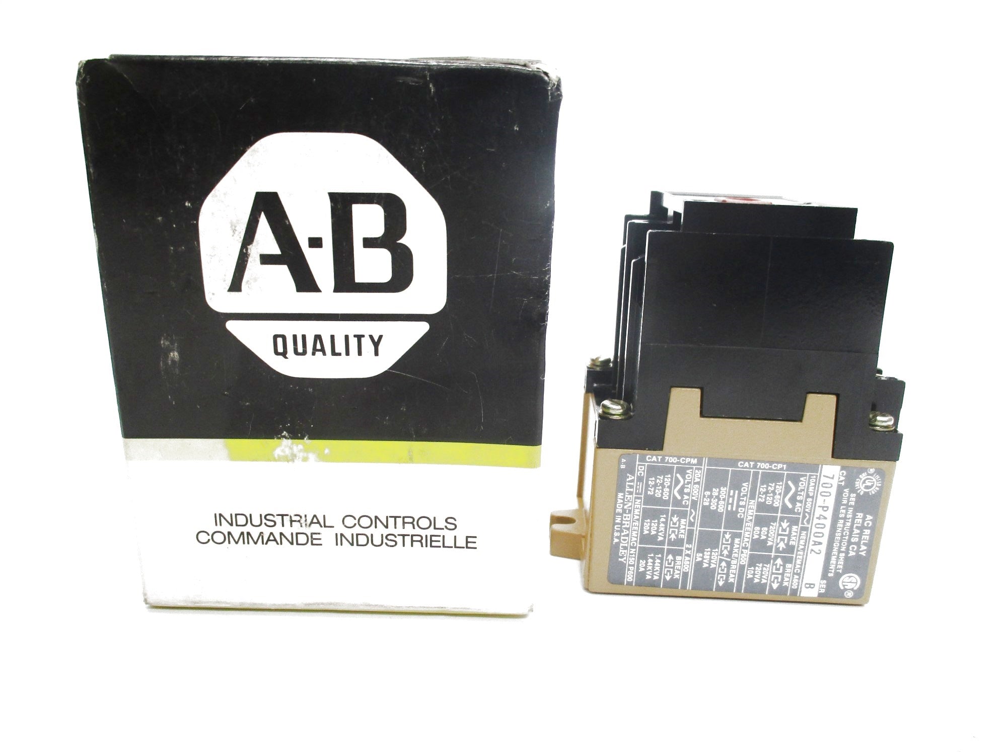 ALLEN BRADLEY 700-P400A2 SER.B 10A 600V (BK/YL) NSMP