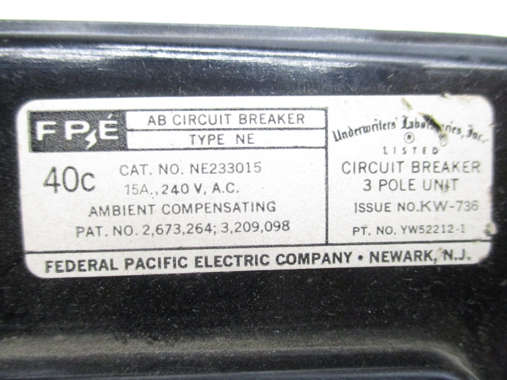 FPE NE233015 15A 240V UNMP