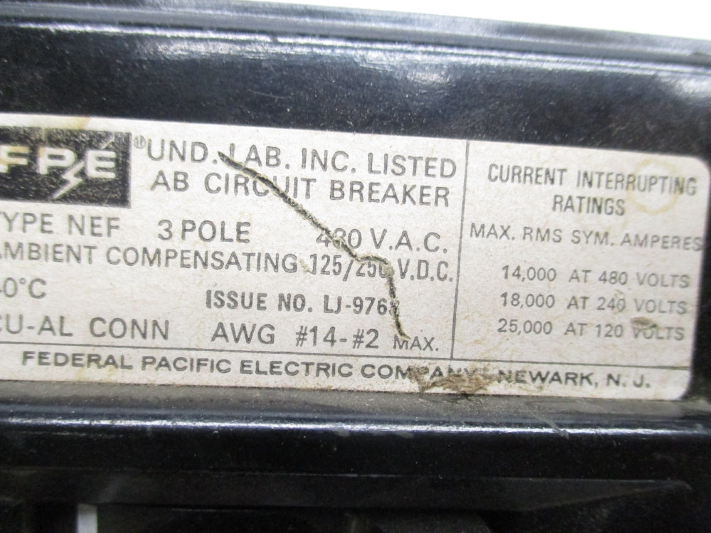 FPE NEF320 20A 480V UNMP