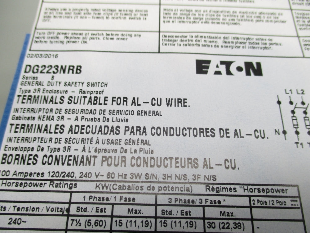 EATON DG223NRB SER. B NSMP