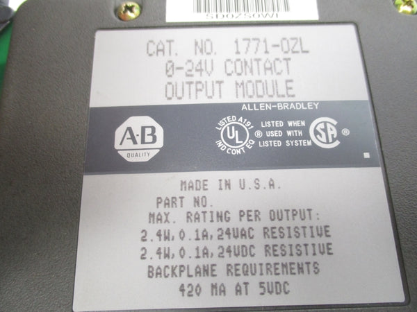 ALLEN BRADLEY 1771-OZL 0-24V 0.1A UNMP