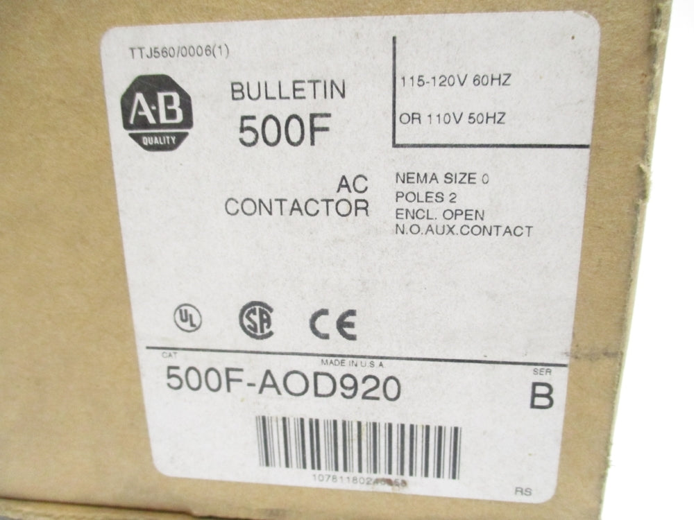 INDUSTRIAL SPARE PART 500F-AOD920 SER. B 110/115-120V NSMP