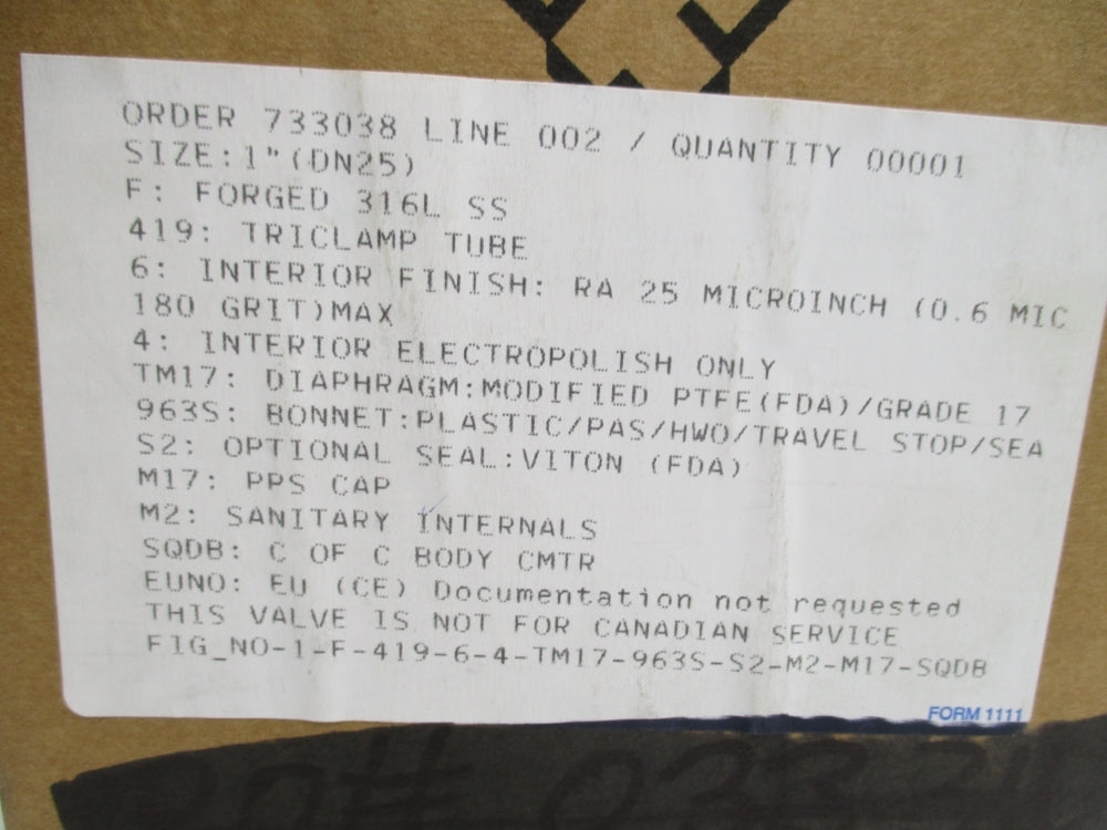 ITT 1-F-419-6-4-TM17-963S-S2-M2-M17-SQDB NSMP