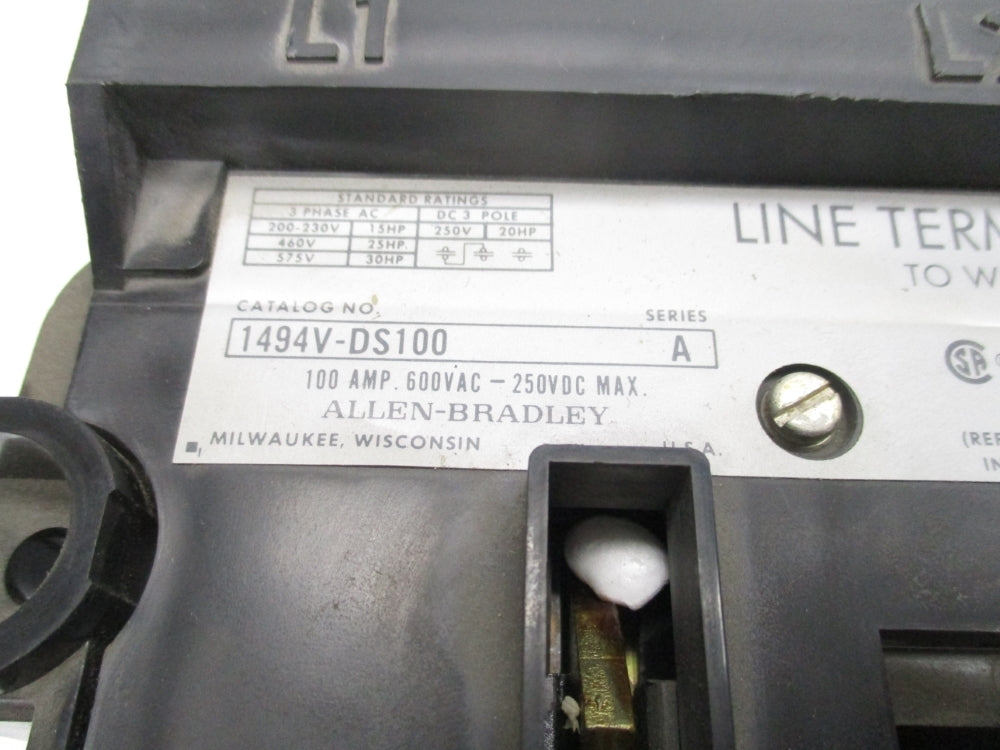 ALLEN BRADLEY 1494V-DS100 SER. A UNMP