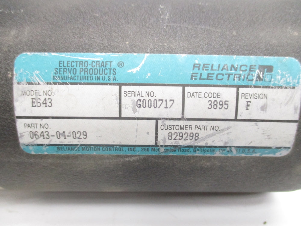 RELIANCE ELECTRIC E643 0643-04-029 NSNP