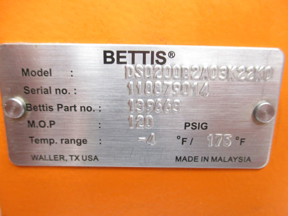 BETTIS DS0200B2A03K22K0 120PSIG UNMP
