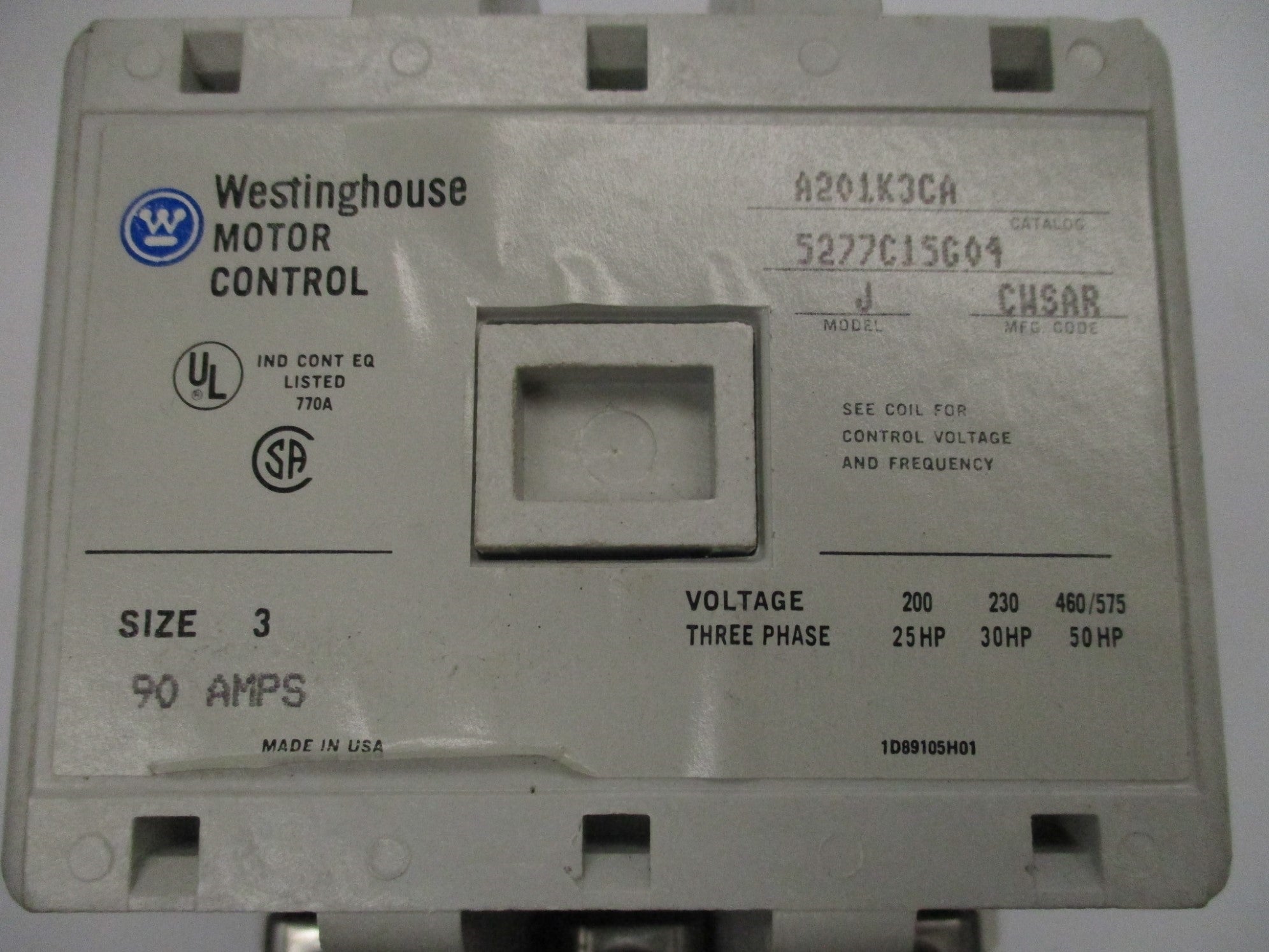 WESTINGHOUSE A201K3CA 110-120V 90A (AS PICTURED) NSMP