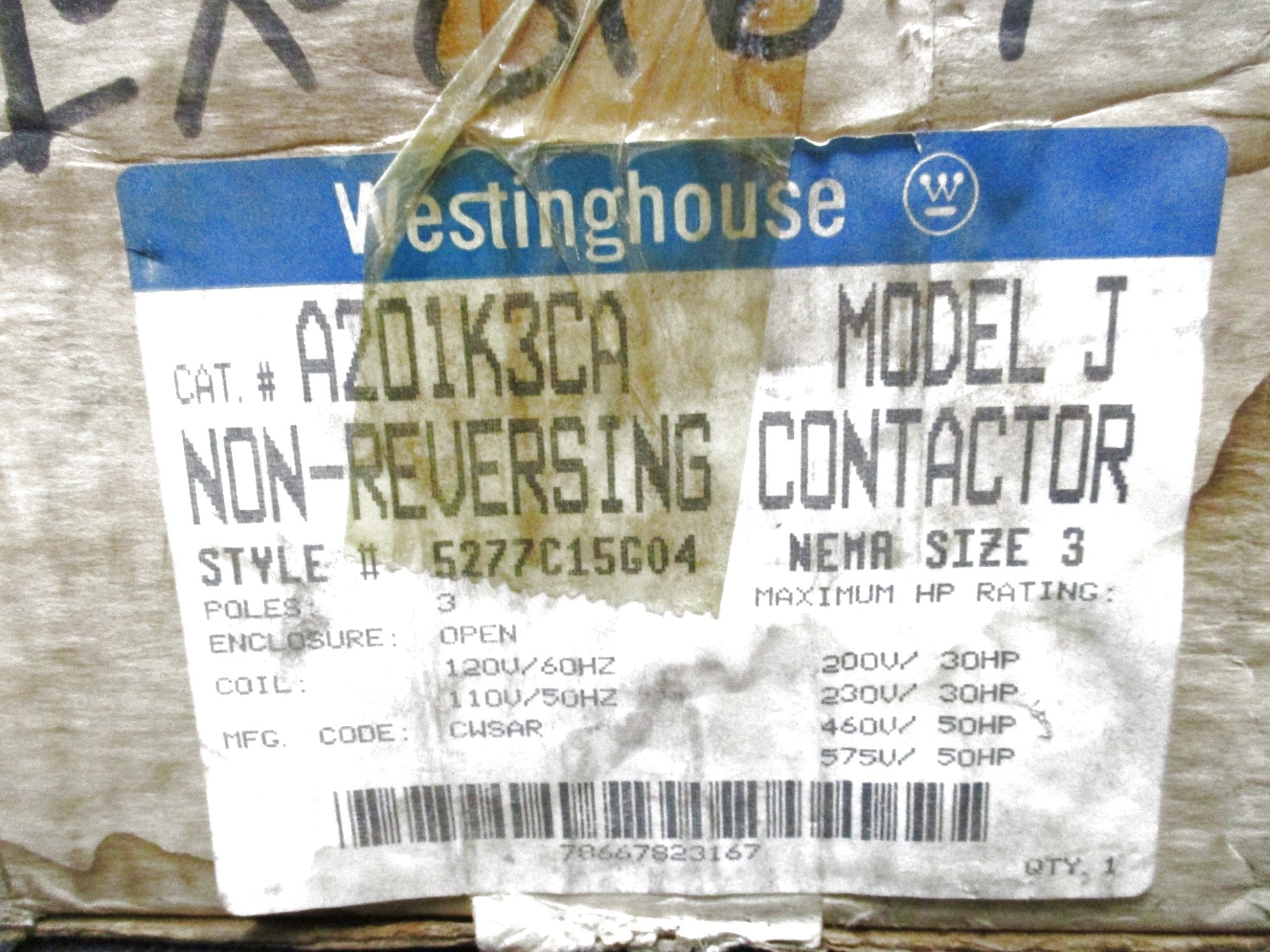 WESTINGHOUSE A201K3CA 110-120V 90A (AS PICTURED) NSMP