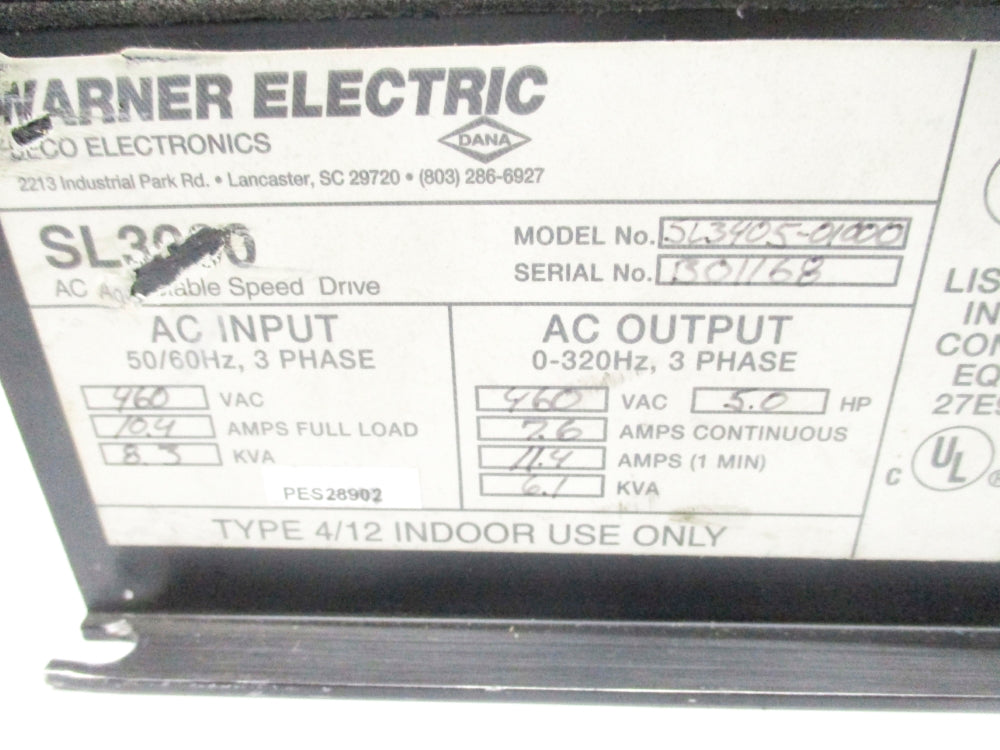 WARNER ELECTRIC SL3405-01000 UNMP
