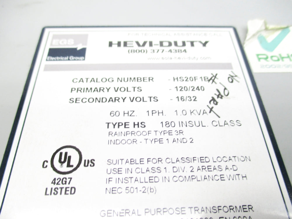 EGS HS20F1B 120/240V NSNP