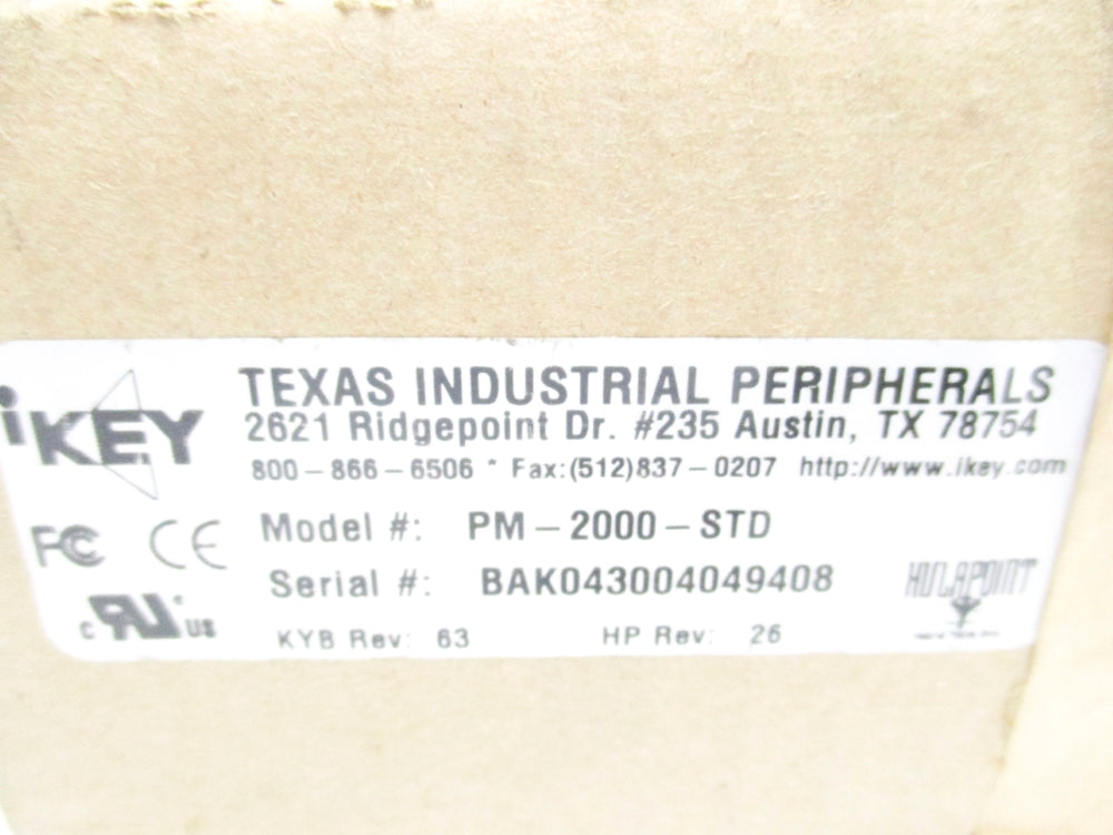 TEXAS INDUSTRIAL PERIPHERALS PM-2000-STD NSMP