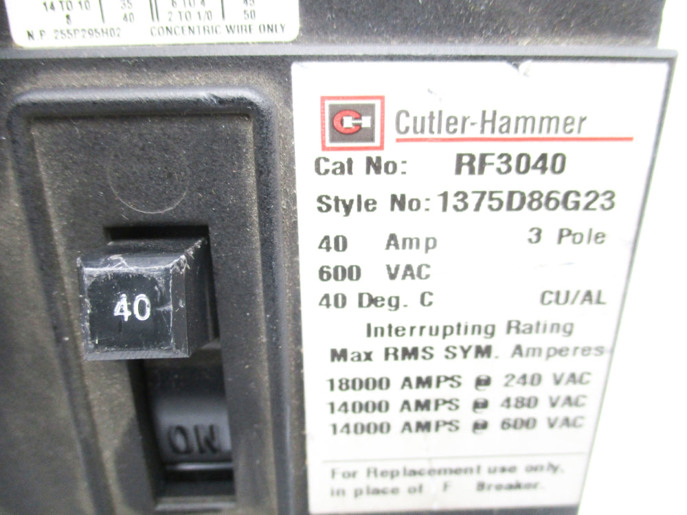 CUTLER HAMMER RF3040 40A 600VAC NSNP