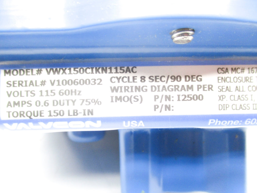VALVCON VWX150CIKN115AC 115V  NSMP