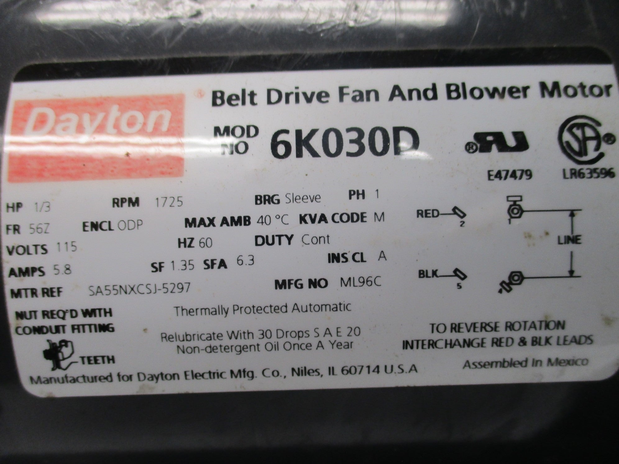DAYTON 6K030D 1C792 UNMP