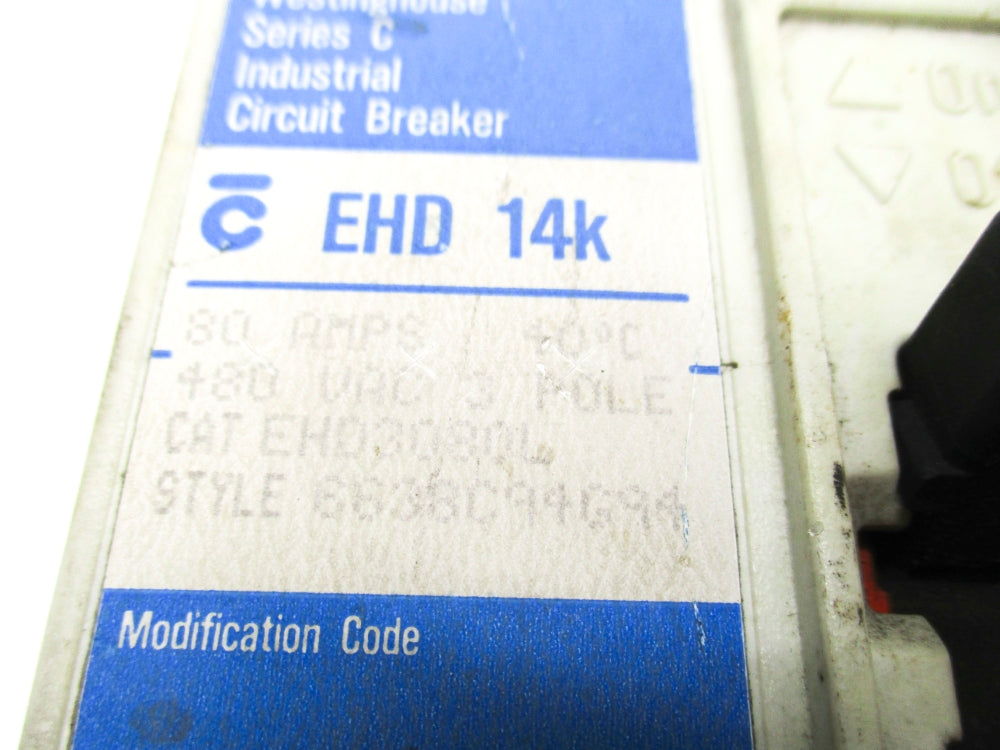 WESTINGHOUSE EHD3080L SER. C 80A 480V UNMP