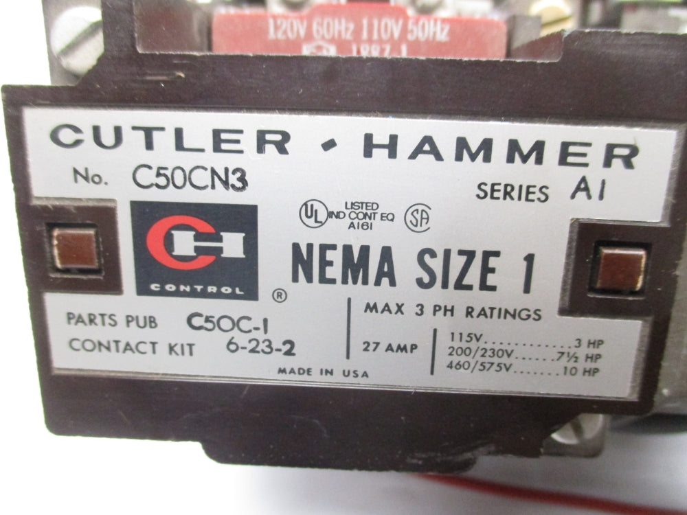 CUTLER HAMMER C50CN3 SER. A1 110V/50HZ-120V/60HZ UNMP