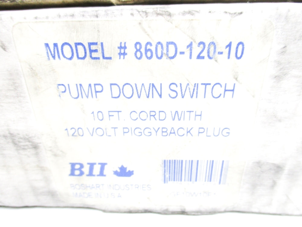 BOSHART INDUSTRIAL 860D-120-10 NSMP