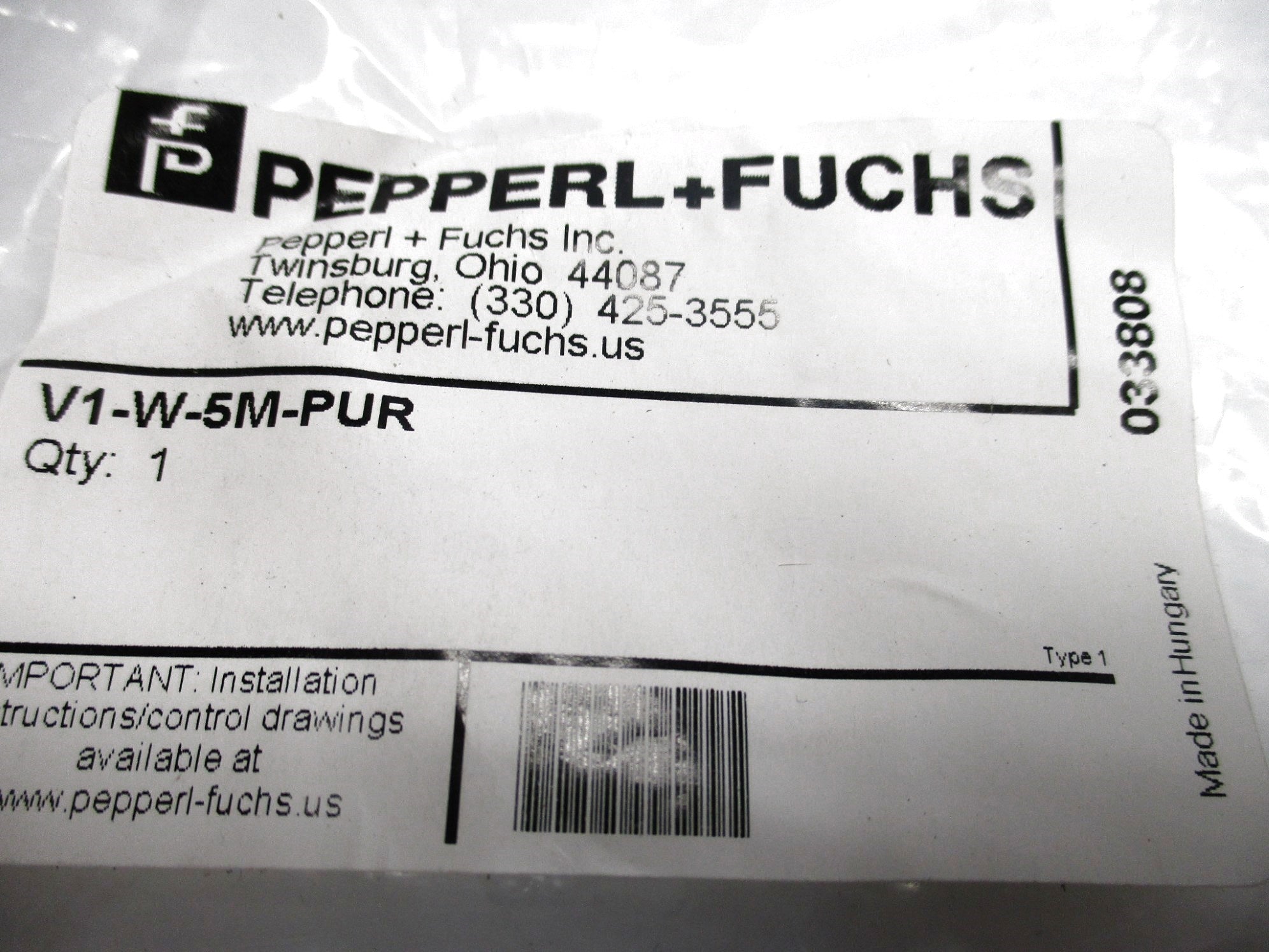 PEPPERL+FUCHS V1-W-5M-PUR 033808 NSMP
